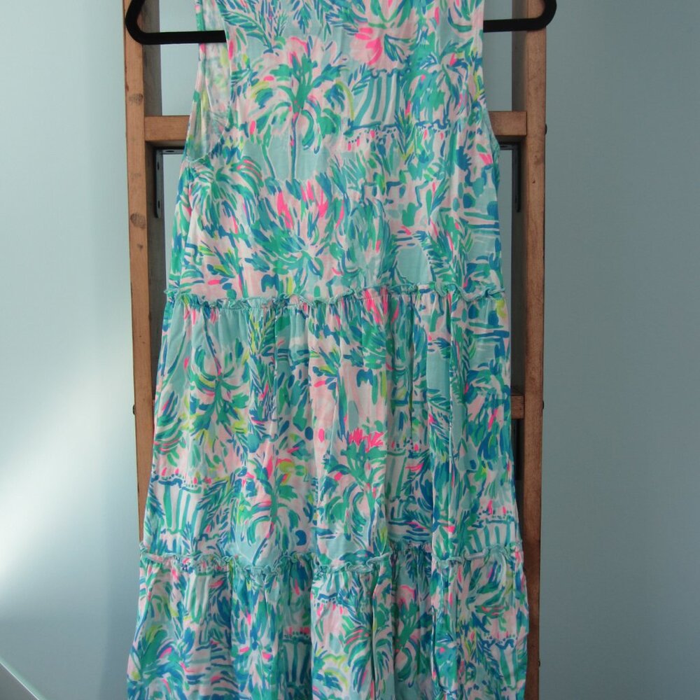 Lilly Pulitzer Lorina Swing Dress in Blue Ibiza Cabana Cocktail Size XS - Picture 5 of 6